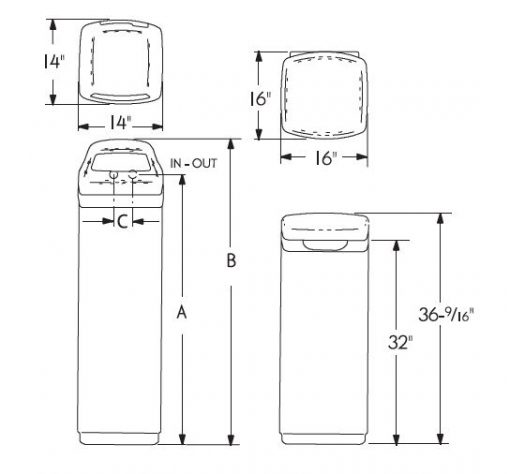 Water Softening ESD2702 dimensions